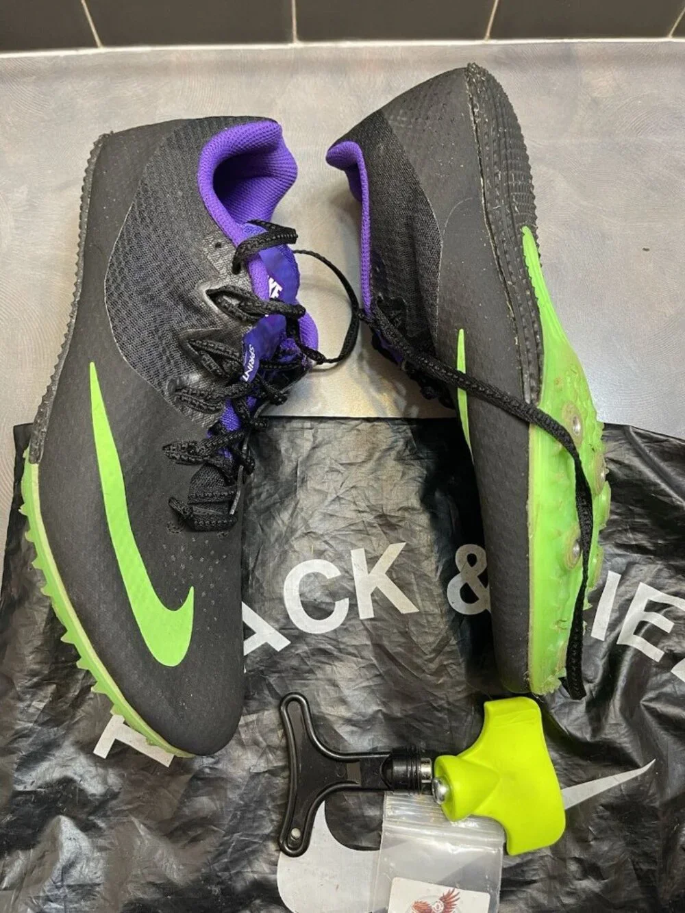 Nike Rival S Sprint Track and Field Spikes Shoes Men 10.5 Athletic Black Multi